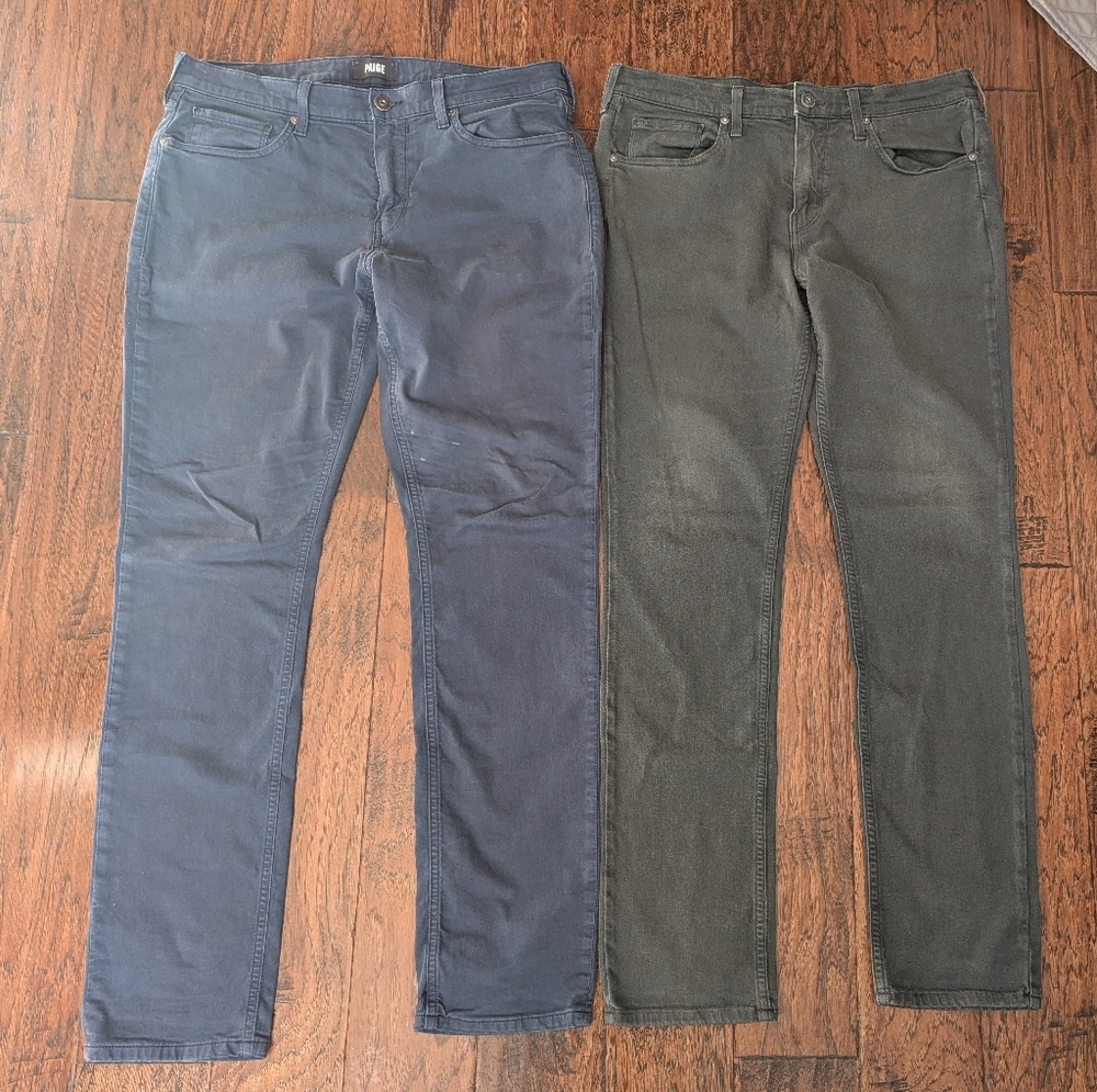 Men's Paige Lennox Blue and Gray Pants *flawed*
